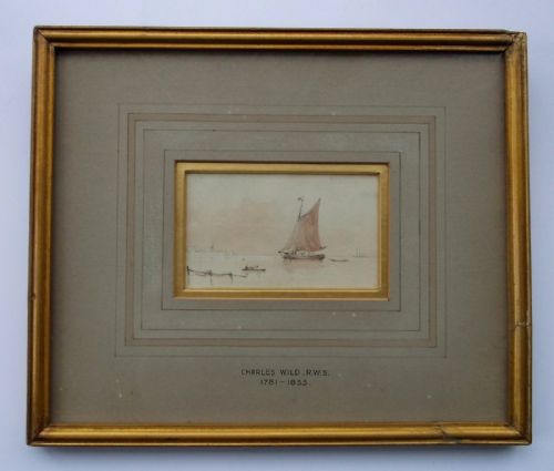 fig 1. Charles Wild RA RWS 1781-1835 Original Antique Ship Marine Watercolour Painting