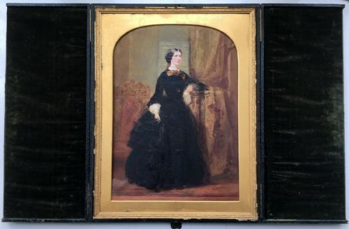 fig 2. English School Antique Victorian Original Paintings Portrait of Lady & Gentleman