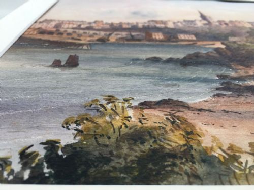 fig 1. 19th Century Original Antique English School Watercolour Painting Tenby South Wales