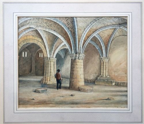 fig 1. JOHN SWIRE of Wakefield 1879 Original English Antique Watercolour Painting Kirkstall Abbey Leeds Yorkshire
