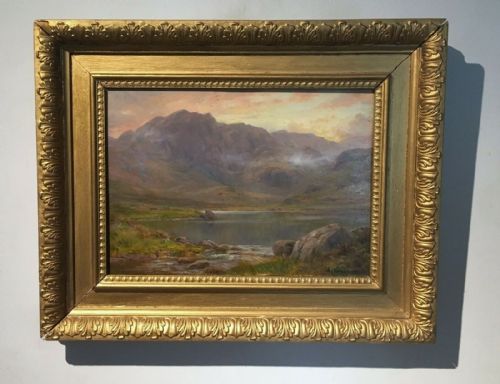 William Lakin Turner Signed Original Early 20th Century English Oil Painting Easedale Tarn Lake District Cumbria