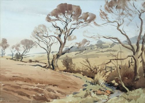 Bernard Eyre Walker Signed 1945 Original Vintage  Watercolour Painting Ennerdale Cumbria English Lake District