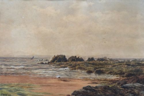 Robert Rampling 19th C Signed Original Watercolour Painting Heysham Lancashire