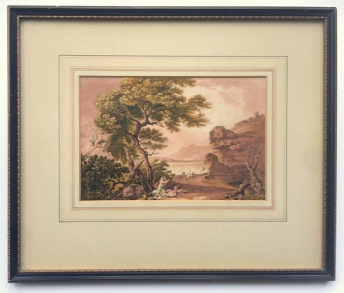 fig 1. WILLIAM HENRY HARRIOTT Antique 19th Century Watercolour Painting After Richard Wilson 'Niobe' in Hogarth Frame