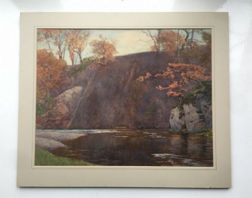 fig 1. Percy Lancaster Signed Original English Vintage Watercolour Painting River Wharfe Bolton Abbey Yorkshire Dales
