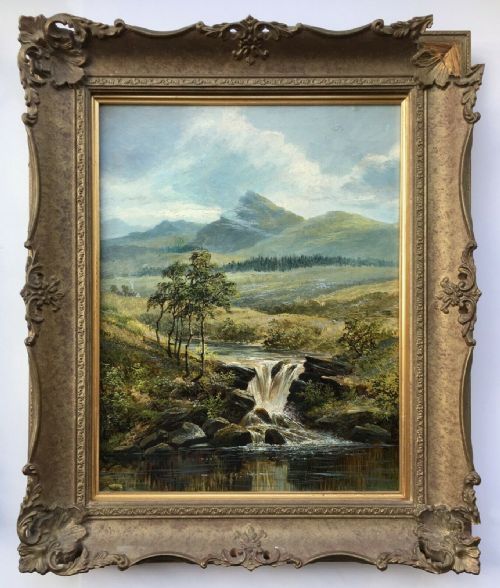 fig 1. ALBERT DUNINGTON Original Antique Oil Painting Lanscape View, Grampian Scotland
