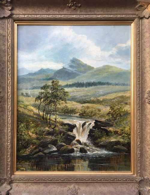 fig 2. ALBERT DUNINGTON Original Antique Oil Painting Lanscape View, Grampian Scotland