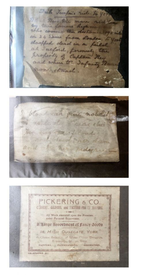 fig 2. DICK TURPIN & BLACK BESS 19th Century Original English Antique Initialled Grisaille Watercolour Painting York Historic Interest