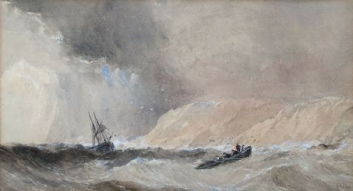 Signed E (Edward Snr) Tucker Antique Original Watercolour Painting Seascape No 2