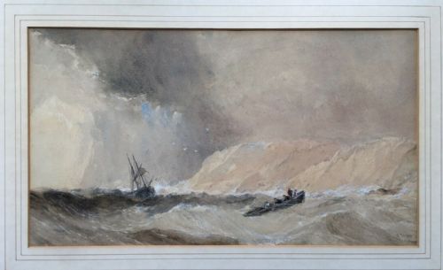 fig 1. Signed E (Edward Snr) Tucker Antique Original Watercolour Painting Seascape No 2
