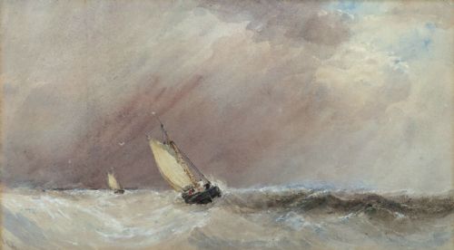 Signed E (Edward Snr) Tucker Antique Original Watercolour Painting Seascape No 1