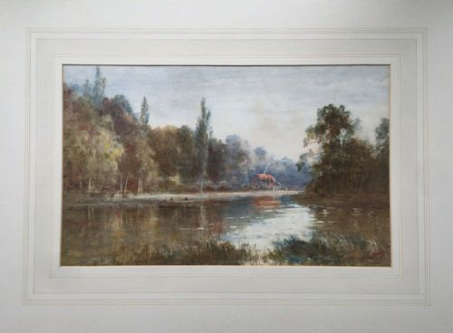 fig 1. Edward Arden (Tucker) Signed Original Antique Watercolour Painting River Scene
