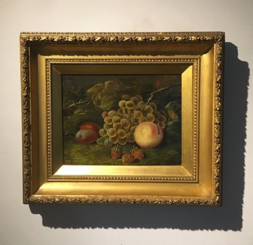 H.c. Possibly Henry Clare Original Framed 19th Century Antique Oil Painting Still Life Fruit