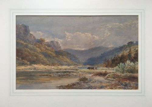 Edward Tucker Snr Original 19th Centuryantique Watercolour Painting River Wye, Monmouthshire