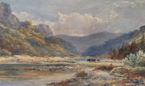 fig 1. Edward Tucker Snr Original 19th CenturyAntique Watercolour Painting River Wye, Monmouthshire