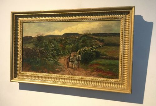 fig 1. WILLIAM ADAM 1846-1931 Original Antique Oil Painting on Canvas Dated (18)80 Horse Cart Scottish Borders