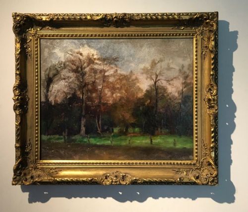 Attr. Paul Fordyce Maitland Titled Trees in Richmond Park Verso Oil on Canvas