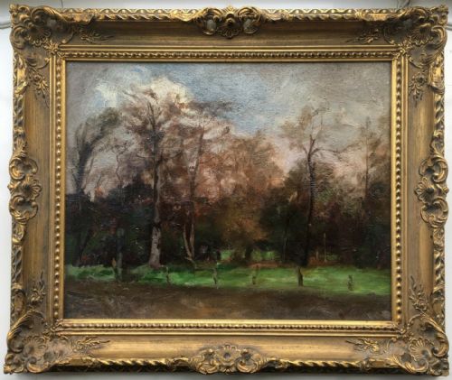 fig 1. Attr. PAUL FORDYCE MAITLAND Titled Trees in Richmond Park Verso Oil on Canvas