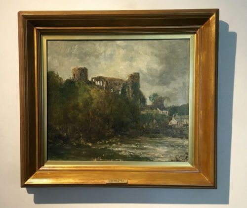 fig 1. JOHN FALCONER SLATER Signed Original English Antique Oil Painting on Wooden Panel Barnard Castle Teesdale