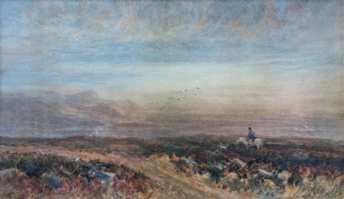 George Weatherill Signed Original 19th Century Antique Watercolour Painting "Yorkshire Moors" with Provenance