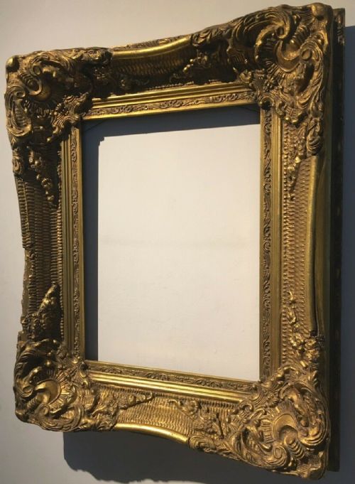 Large 19th Century Antique Wooden Ornate Decorative Gilt Picture Art Frame Rebate 40.5 X 30.5 Cm