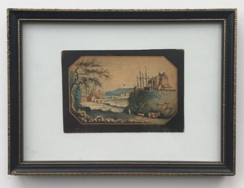 fig 1. Original Circa late 18th Century Antique Miniature Watercolour Painting