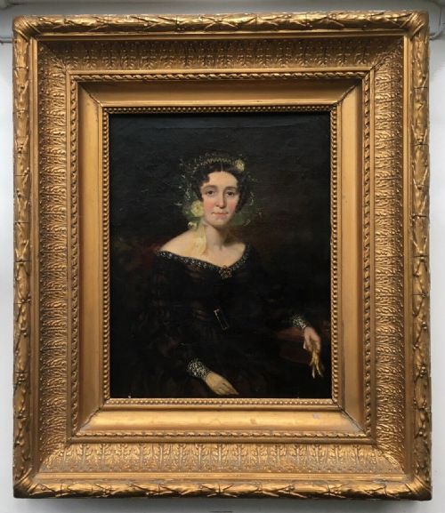 Manner of Pickersgill Original Antique Oil Painting & Frame Portrait Lady Mary