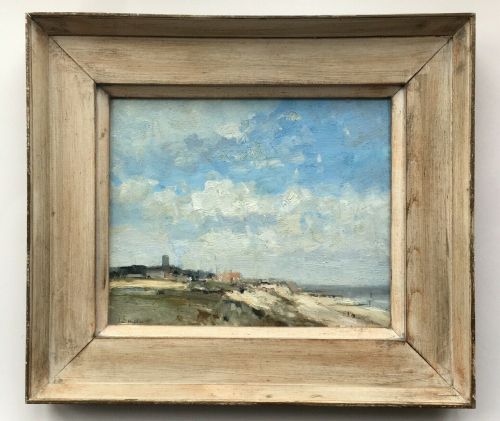 Ian Houston Signed 1966 Original Oil Painting on Board "Cliffs Near Happisburgh" Norfolk