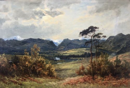 Tom Seymour Signed Original Antique Oil Painting on Canvas Cairngorm Range Landscape Scotland