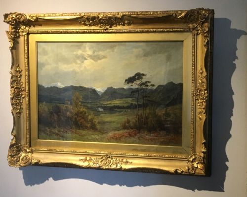 fig 1. Tom Seymour Signed Original Antique Oil Painting on Canvas Cairngorm Range Landscape Scotland