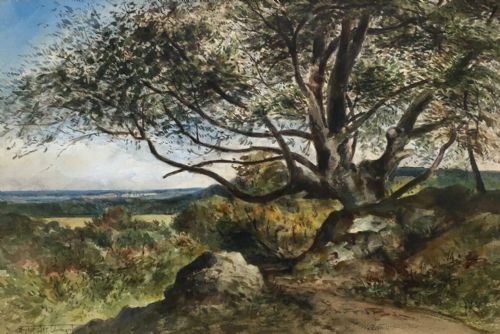 Henry John Sylvester Stannard Rba Signed Watercolour Painting the Old Bridle Way