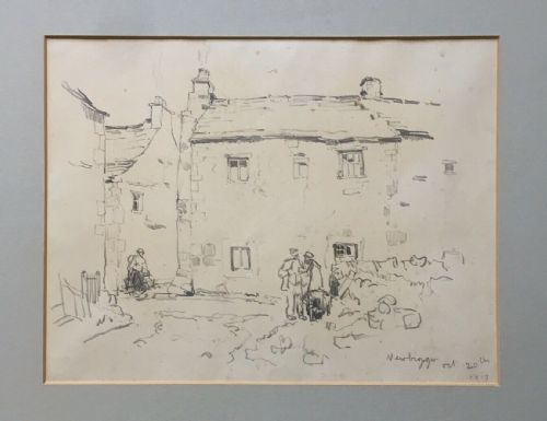 fig 1. Attributed to Fred Lawson Original 1917 Antique Pencil Drawing titled