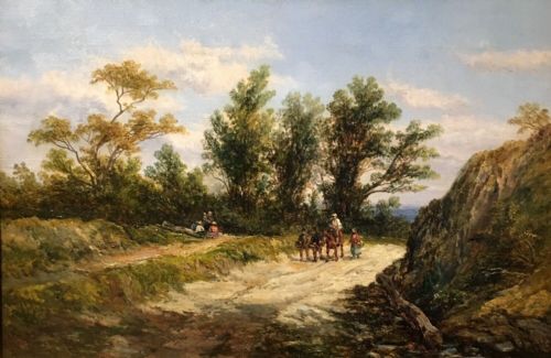 fig 1. JOHN HOLLAND Senior Signed Original Antique English Oil Painting on Canvas