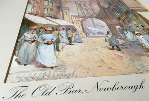 fig 1. Frank Rousse Original Antique English Watercolour Painting Newborough Bar, Scarborough, Yorkshire Coast