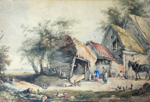 G R Vawser (1800-88) Original Signed 19th Century English Antique Watercolour Painting "London 1825"