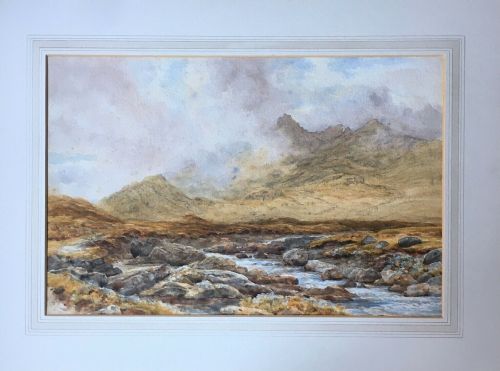 fig 1. James Orrock Signed Original 19th Century Antique Watercolour Painting Scottish Landscape Isle of Skye Scotland