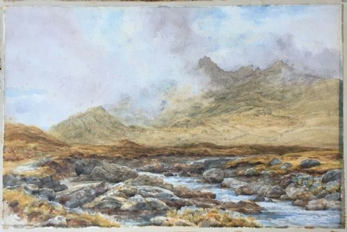 fig 2. James Orrock Signed Original 19th Century Antique Watercolour Painting Scottish Landscape Isle of Skye Scotland