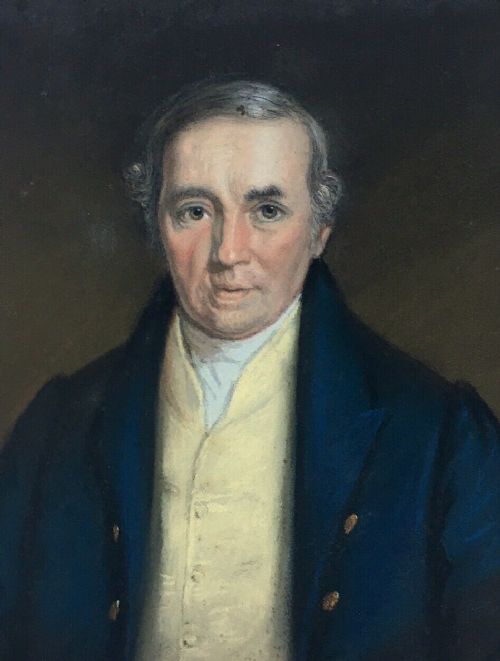 Original Early 19th Century Antique Pastel Portrait Painting English Gentleman Richard Corser