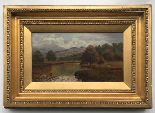 A M Lowe 1902 Signed Original Antique Oil Painting Near Bala in North Wales