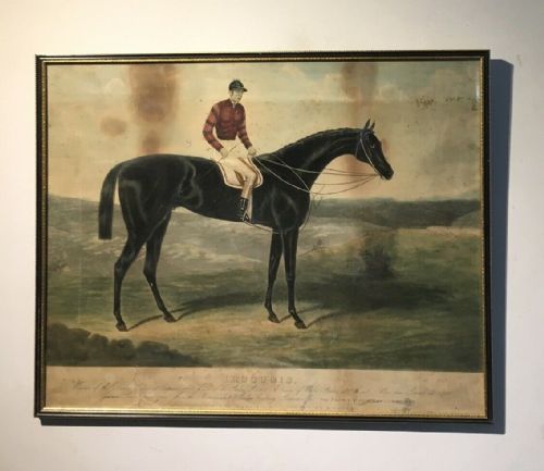 fig 1. After George Rees 1881 & 1871 Epson Derby Winners Horse Racing Original Antique Engraving Prints in Hogarth Frames