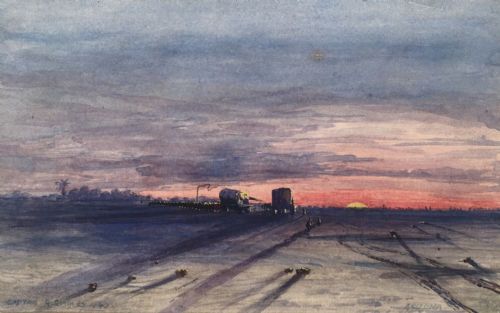 Capt R Riddley Signed Original Antique Watercolour Painting Arizona 1860 American Civil War