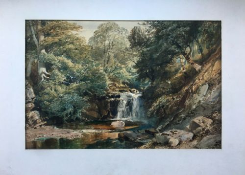 fig 1. William Collingwood Smith Antique Watercolour Painting Watersmeet North Devon