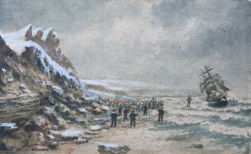 John Speedy 19th Century Original Antique Watercolour Painting Upgang Nr Whitby North Yorkshire Coast England