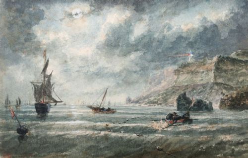 John Speedy Dated 1886 Original 19th Century Antique Watercolour Painting Fishing Nr Saltwick Whitby Yorkshire Coast England