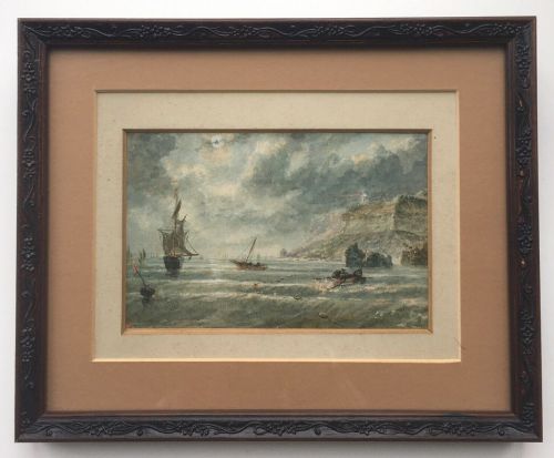 fig 1. John Speedy Dated 1886 Original 19th Century Antique Watercolour Painting Fishing nr Saltwick Whitby Yorkshire Coast England