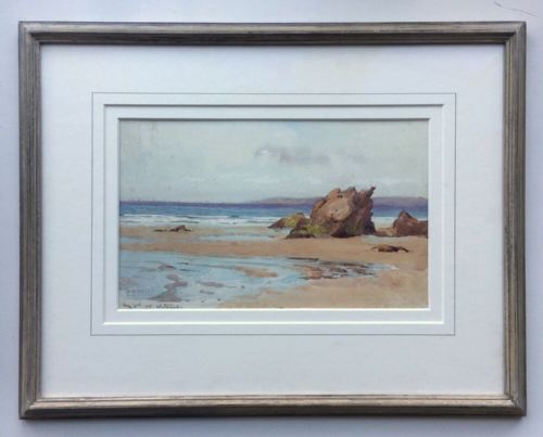 fig 1. Alma Claude Burlton Cull Signed Original Watercolour Painting Whitsand, Cornwall