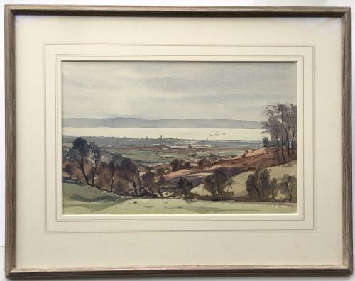 Claude Muncaster Signed Original Watercolour Painting "Severn from Hewelsfield"