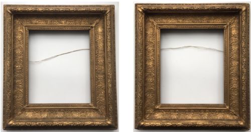 Pair of Quality Antique Wooden Gilt Picture Frames Rebate Size 26.5 X 22.5 Cm