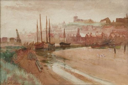 John Wynne Williams Signed Vintage Original Watercolour Painting Whitby Tide Out