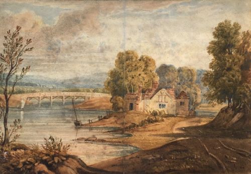 On the Medway by Sutton, English School Original Antique Watercolour Landscape Painting
